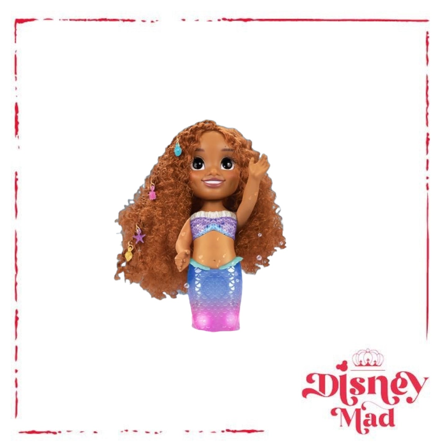 Disney The Little Mermaid Ariel Doll with Hair Charms! Feature Singing & Talking Doll, Accessories Activate Music & Magical Lights