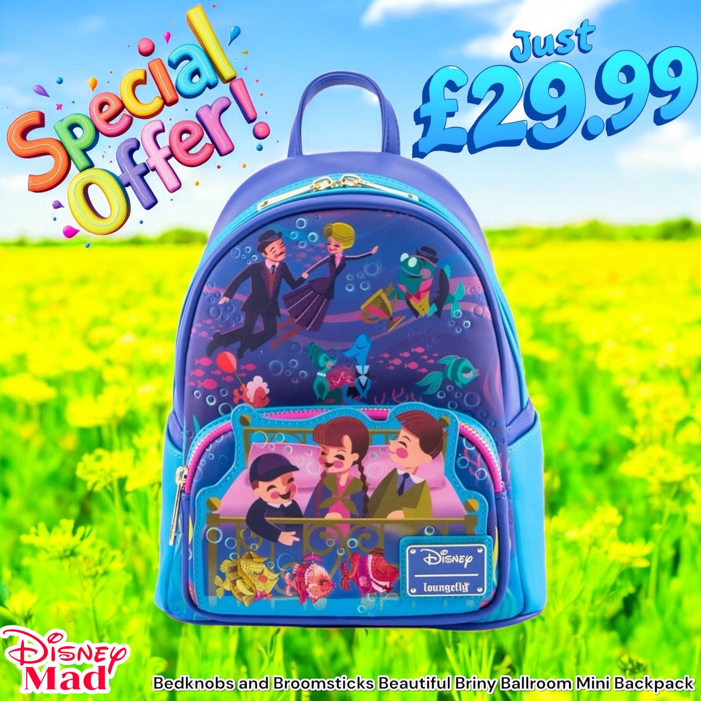 Deal of The Day - Loungefly Disney Bedknobs and Broomsticks Beautiful Briny Ballroom Mini Backpack