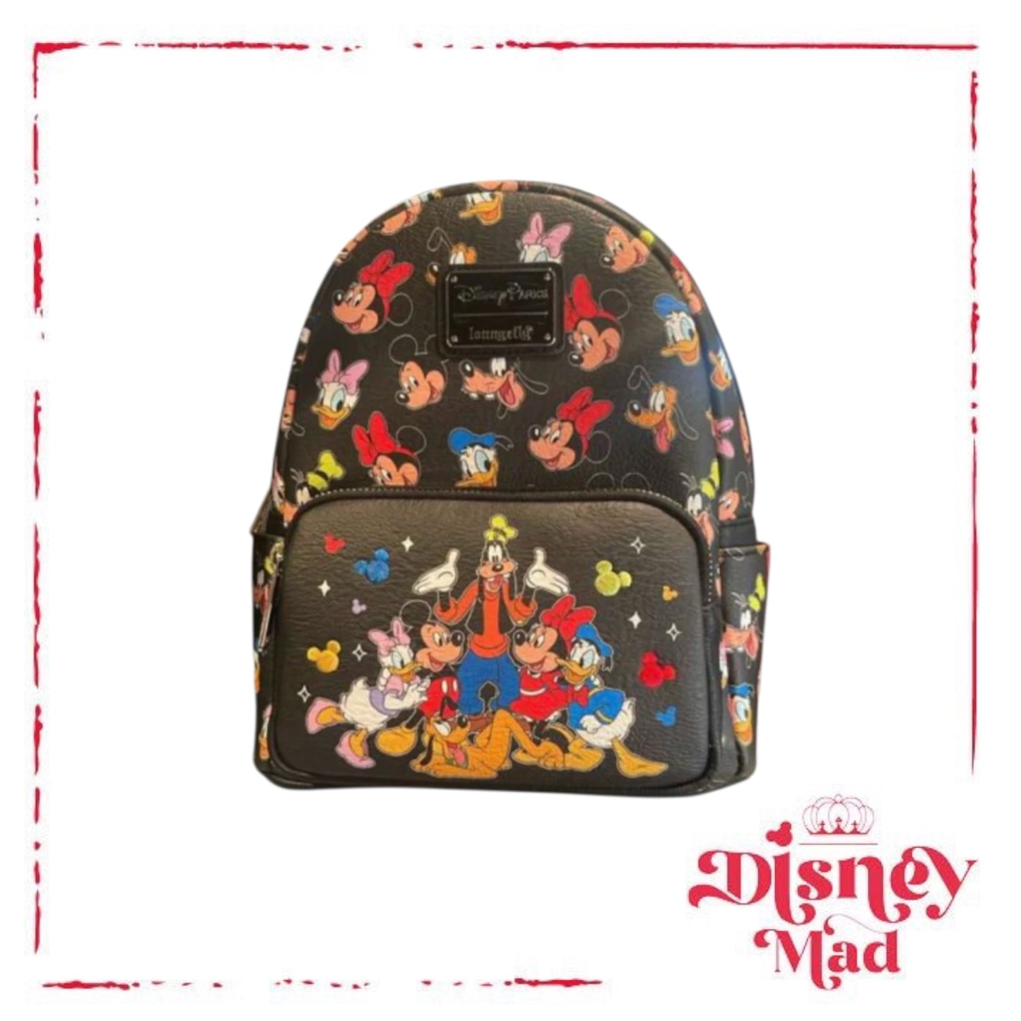 Disney Parks Mickey and Friends Loungefly Black Backpack