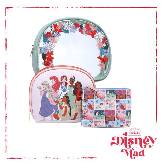 Disney Princesses Floral Cosmetic Bag Set - BoxLunch Exclusive