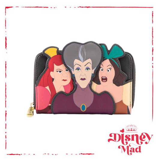Disney Loungefly Villains Scene Evil Stepmother And Step Sisters Zip Around Wallet