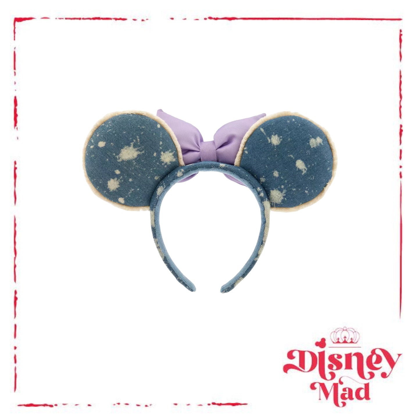 Disney Parks Minnie Mouse Denim and Lavender Ears Headband Disney Parks
