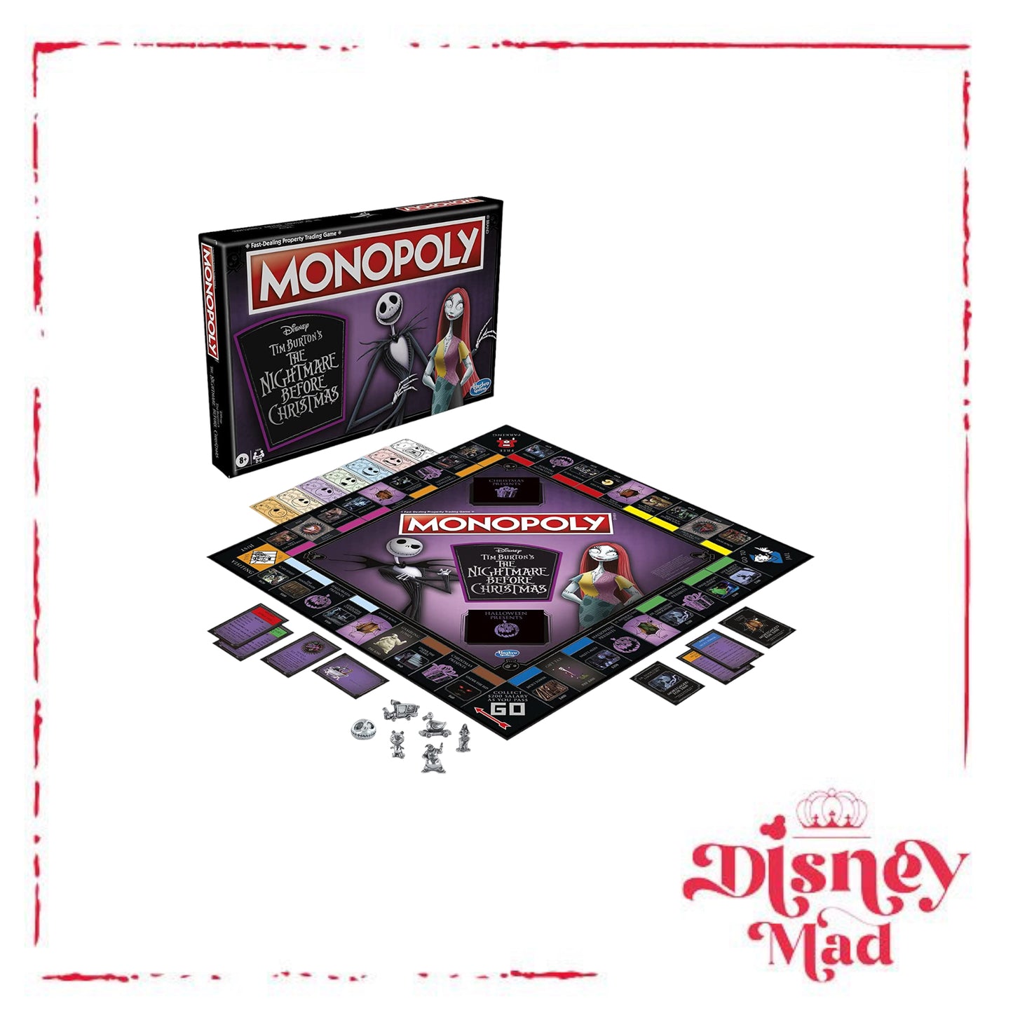 Monopoly: Disney Tim Burton's The Nightmare Before Christmas Edition Board Game, Fun Family Game