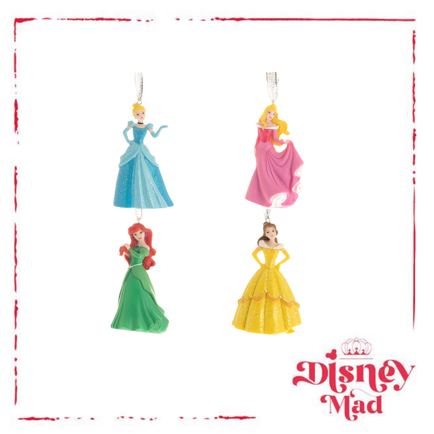 Disney Set of 4 Princess Resin Hanging Decorations