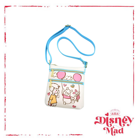 Loungefly Disney Winnie the Pooh Piglet & Pooh with Balloons Sketch Crossbody Bag - BoxLunch Exclusive
