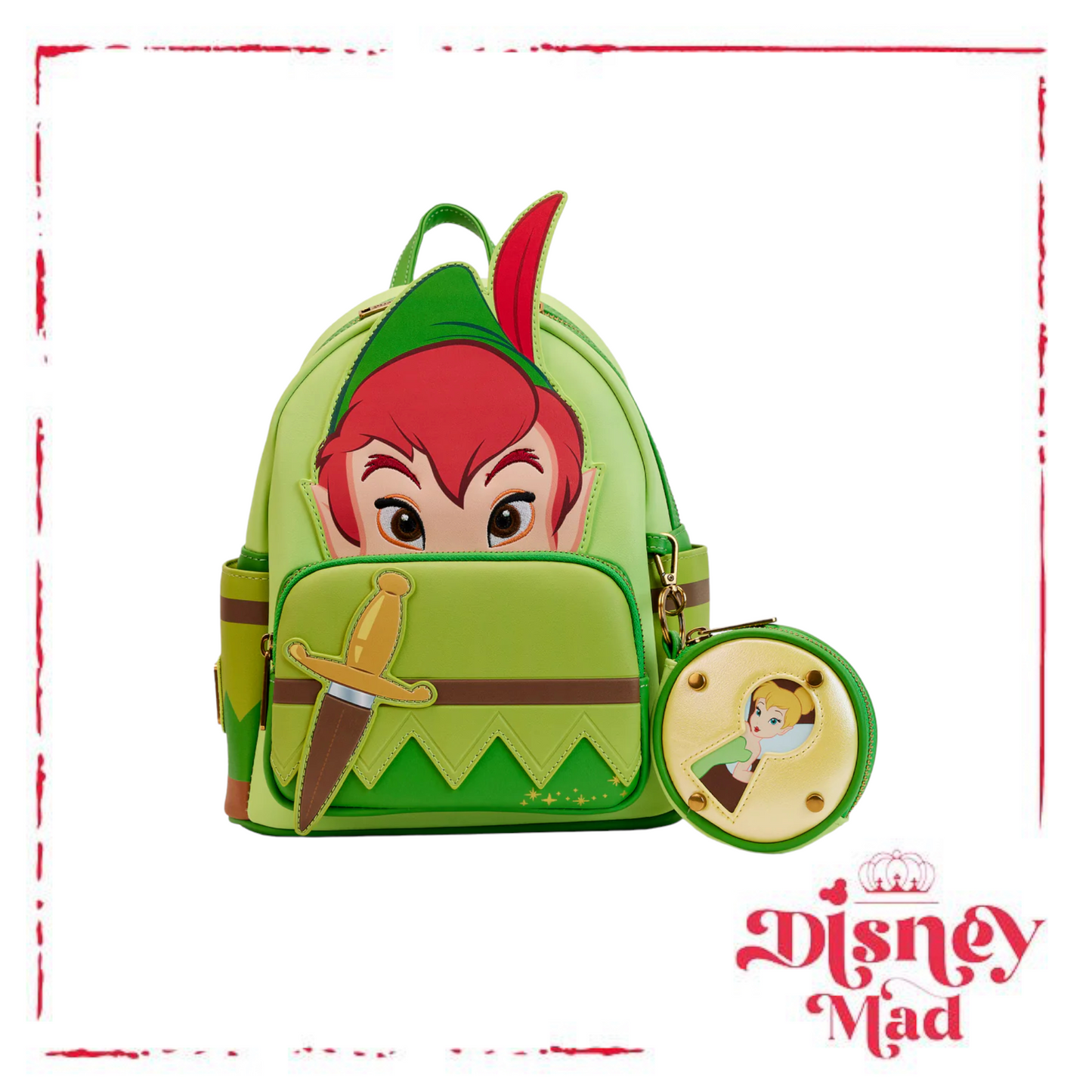 Limited Edition Exclusive - Peter Pan and Tinker Bell Cosplay Mini Backpack with Coin Purse