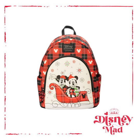 Disney Holiday Mickey Mouse and Minnie Mouse Mini-Backpack - Entertainment Earth Exclusive