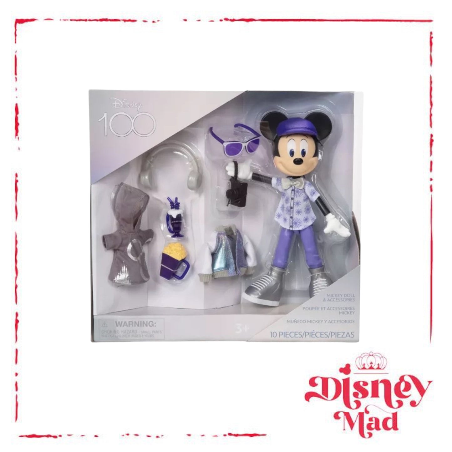 Mickey Mouse Platinum Celebration Doll and Accessories Set – Disney100 * Box Damage