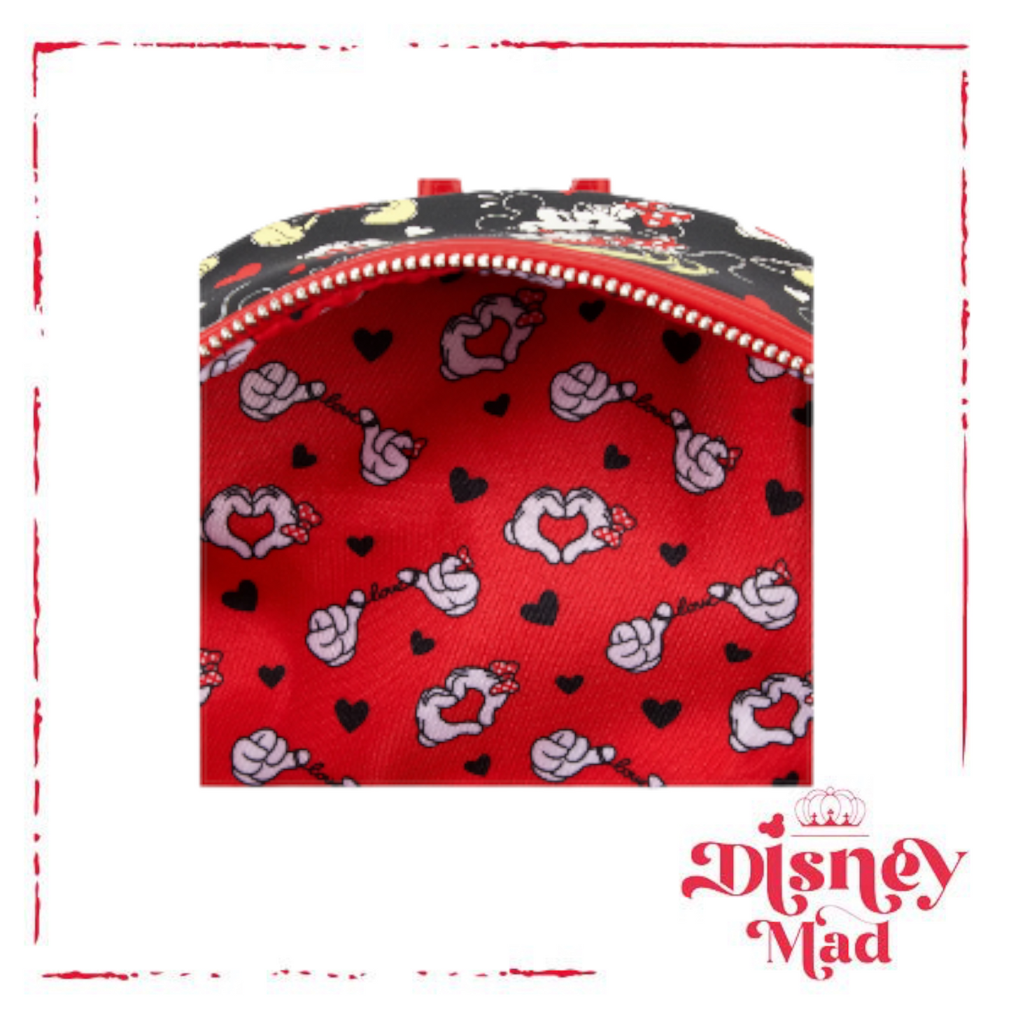 Disney Loungefly Mickey & Minnie Heart Hands Mini Backpack