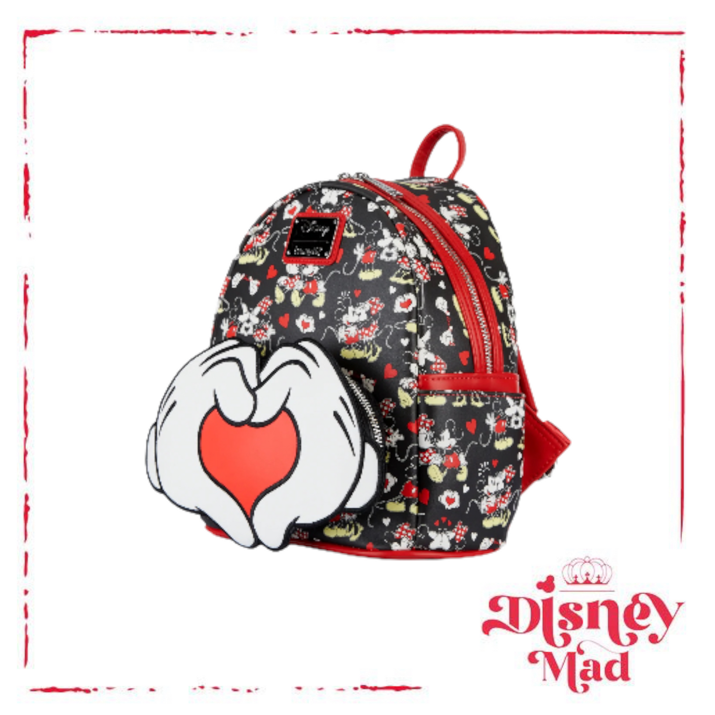 Disney Loungefly Mickey & Minnie Heart Hands Mini Backpack