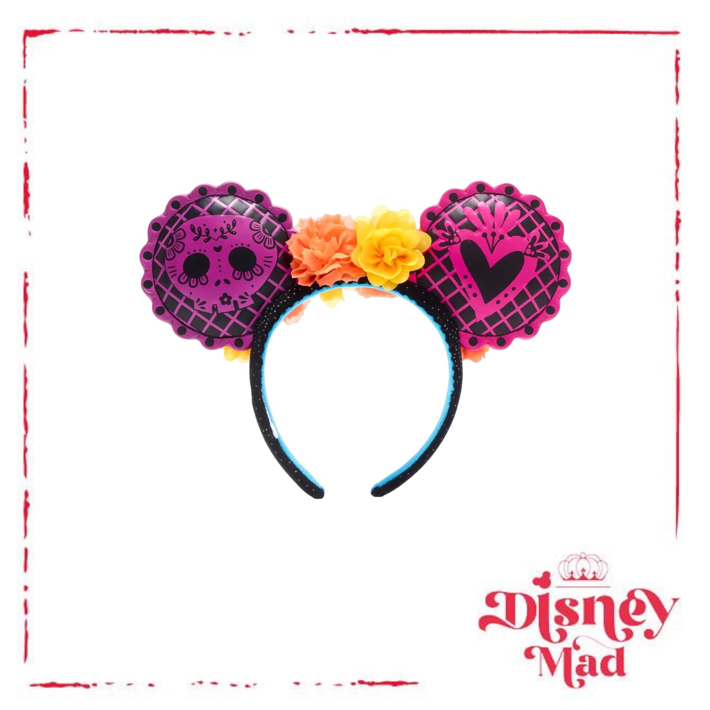 Disney Parks Minnie Mouse Dia de los Muertos Ears Headband For Adults