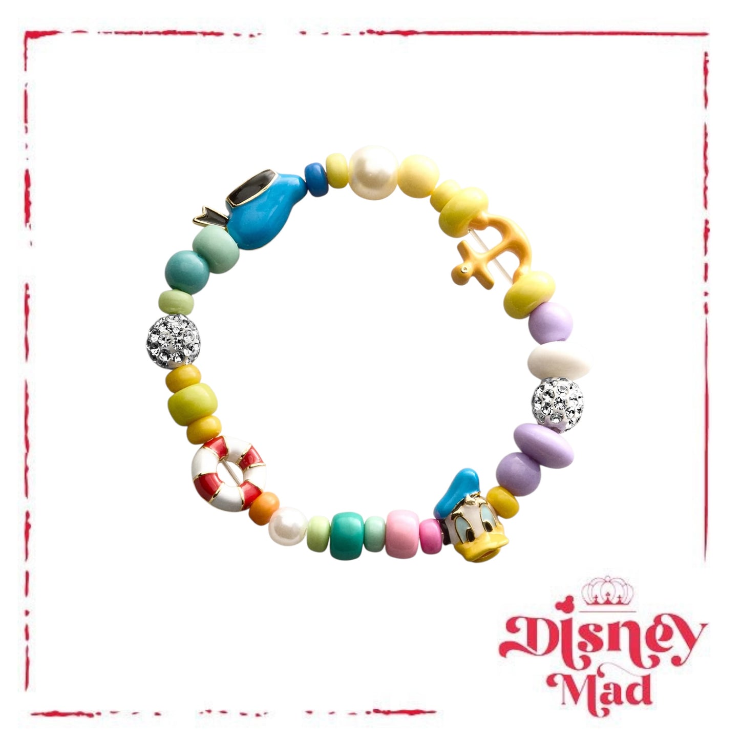 Disney Baublebar - Donald Duck Beaded Multicolored Charm Bracelet