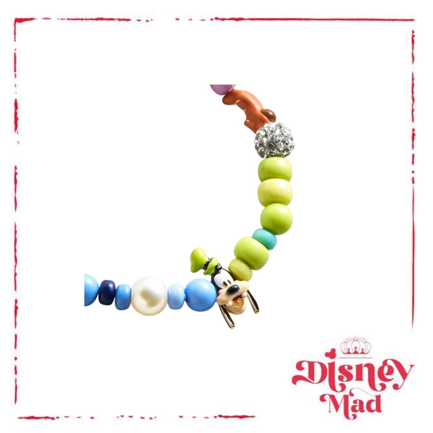 Disney Baublebar - Goofy Beaded Multicolored Charm Bracelet