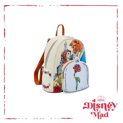 Loungefly Disney Beauty And The Beast Couple Rose Mini Backpack