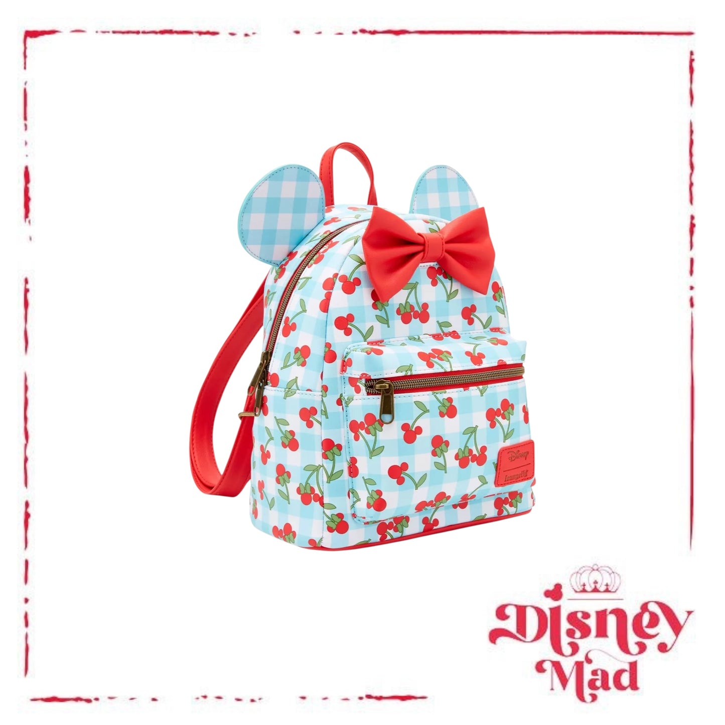 Loungefly Disney Minnie Mouse Gingham Cherry Mini Backpack