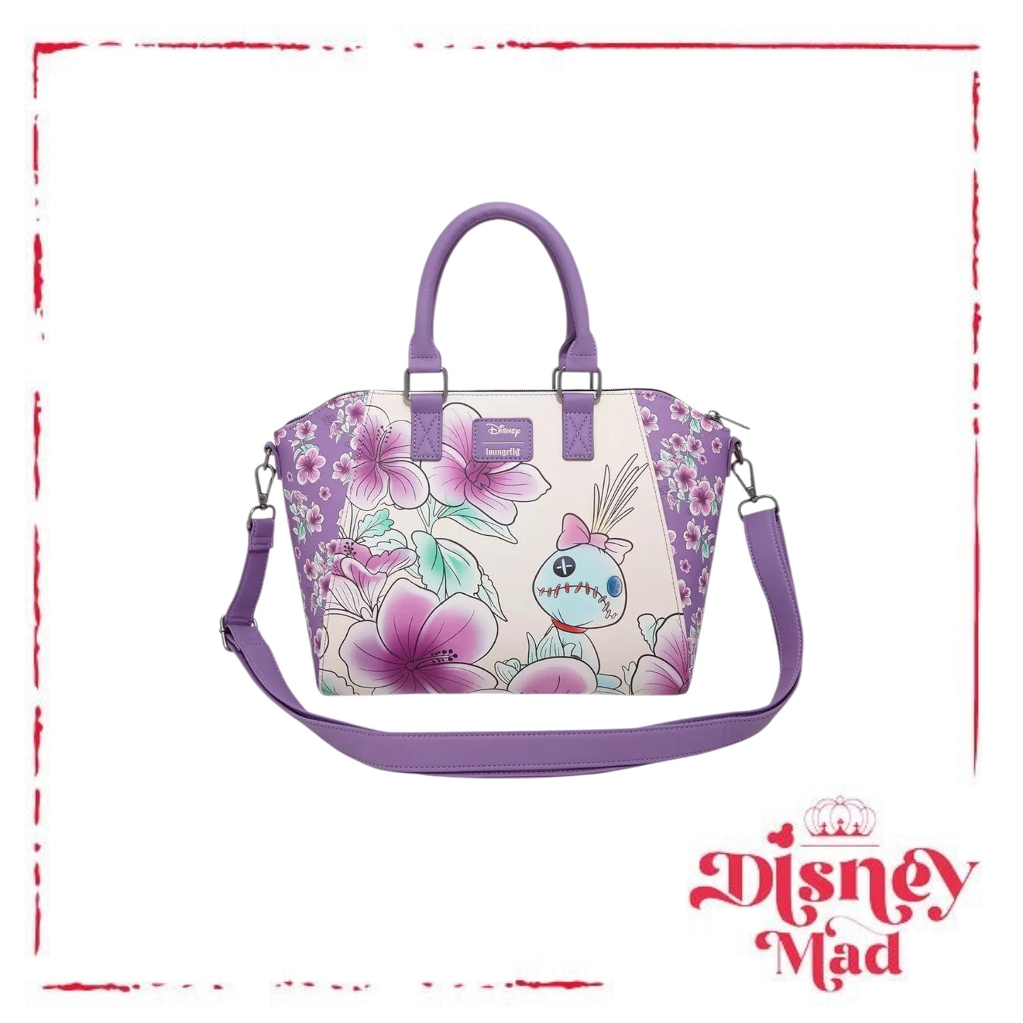 Loungefly Disney Stitch Flowers Satchel Bag