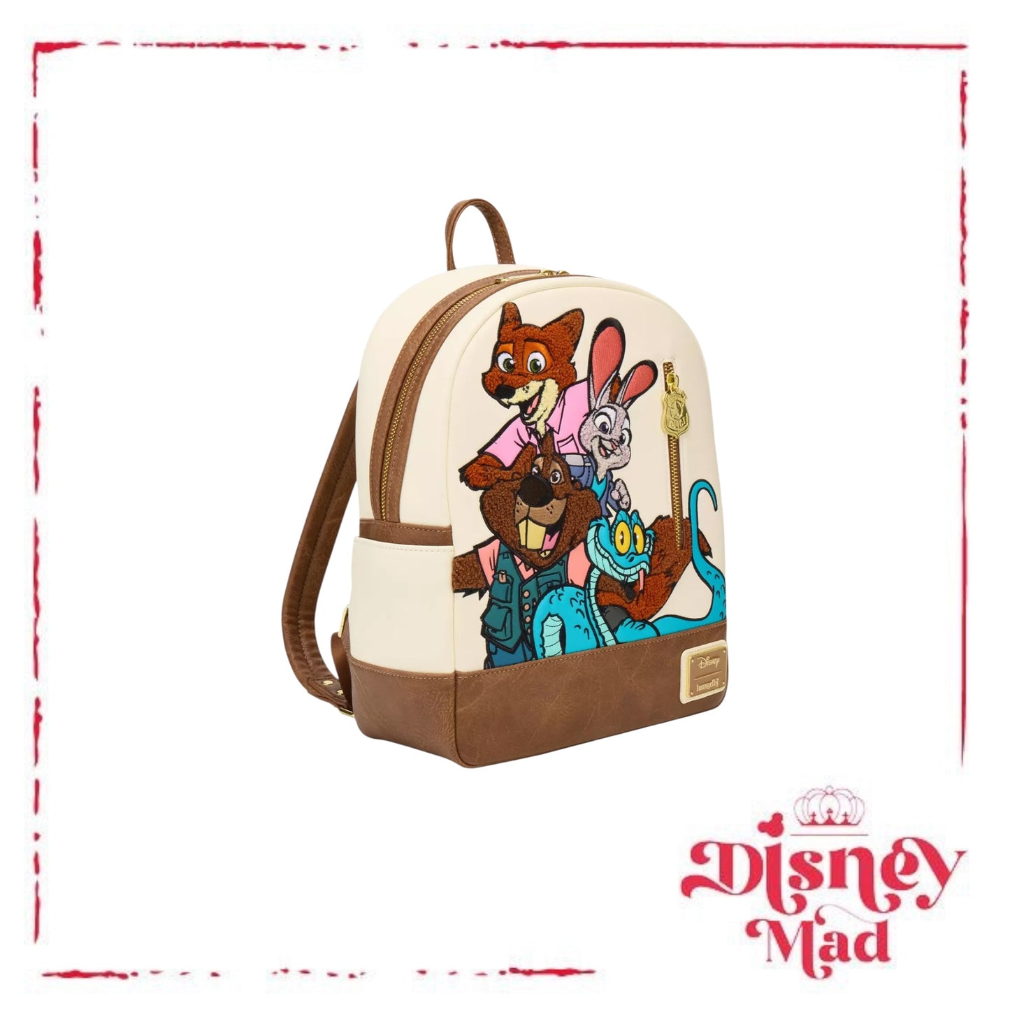 Loungefly Disney Zootopia 2 Chenille Group Portrait Mini Backpack