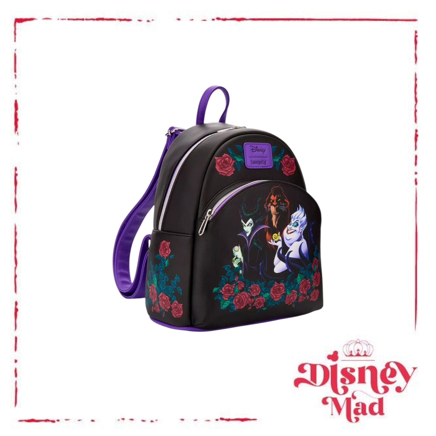 Loungefly Disney Villains Trio Roses Mini Backpack