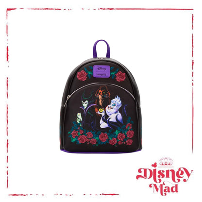 Loungefly Disney Villains Trio Roses Mini Backpack
