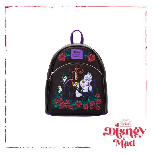Loungefly Disney Villains Trio Roses Mini Backpack