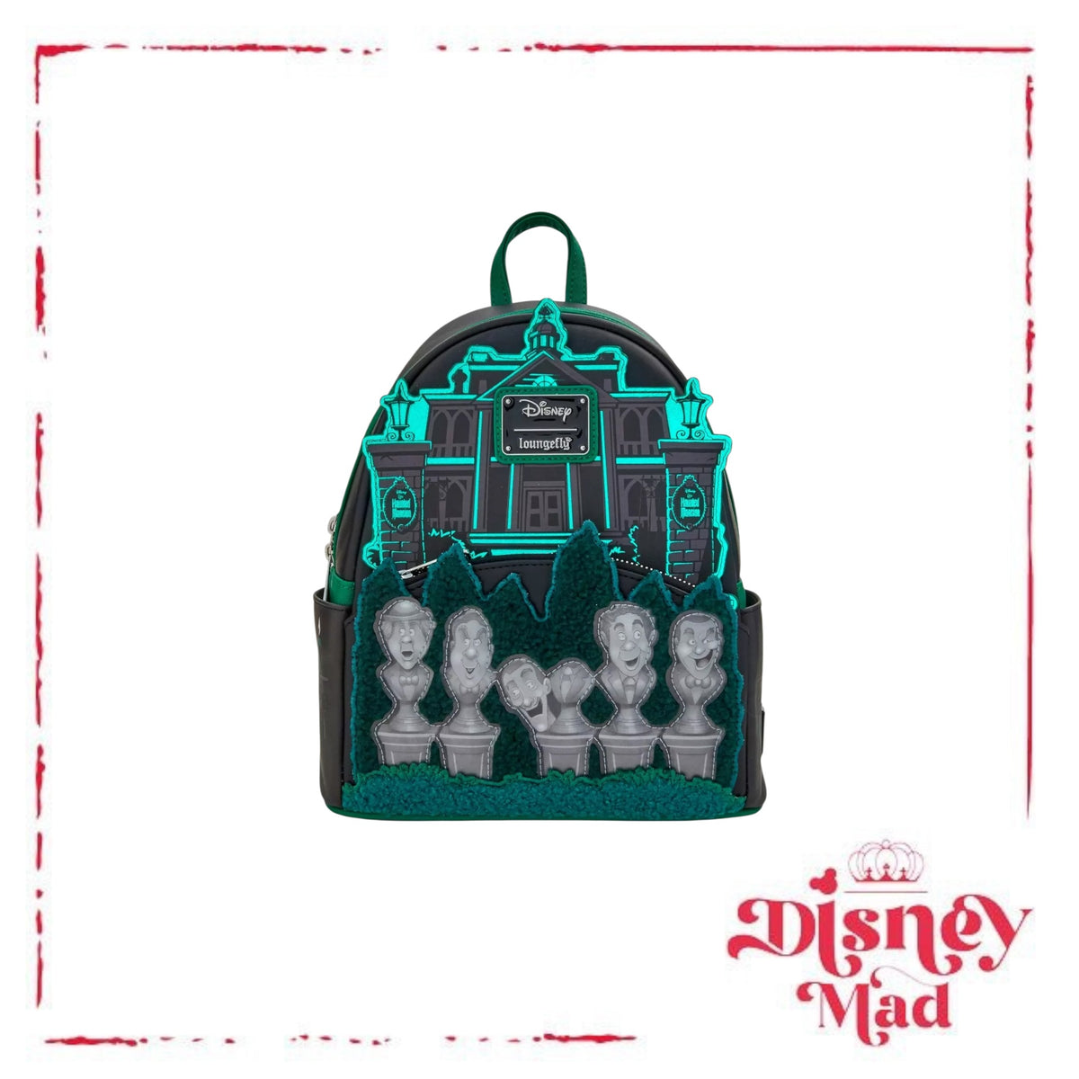 Loungefly Disney The Haunted Mansion Singing Busts Glow-in-the-Dark Lenticular Mini Backpack