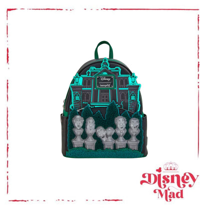 Loungefly Disney The Haunted Mansion Singing Busts Glow-in-the-Dark Lenticular Mini Backpack