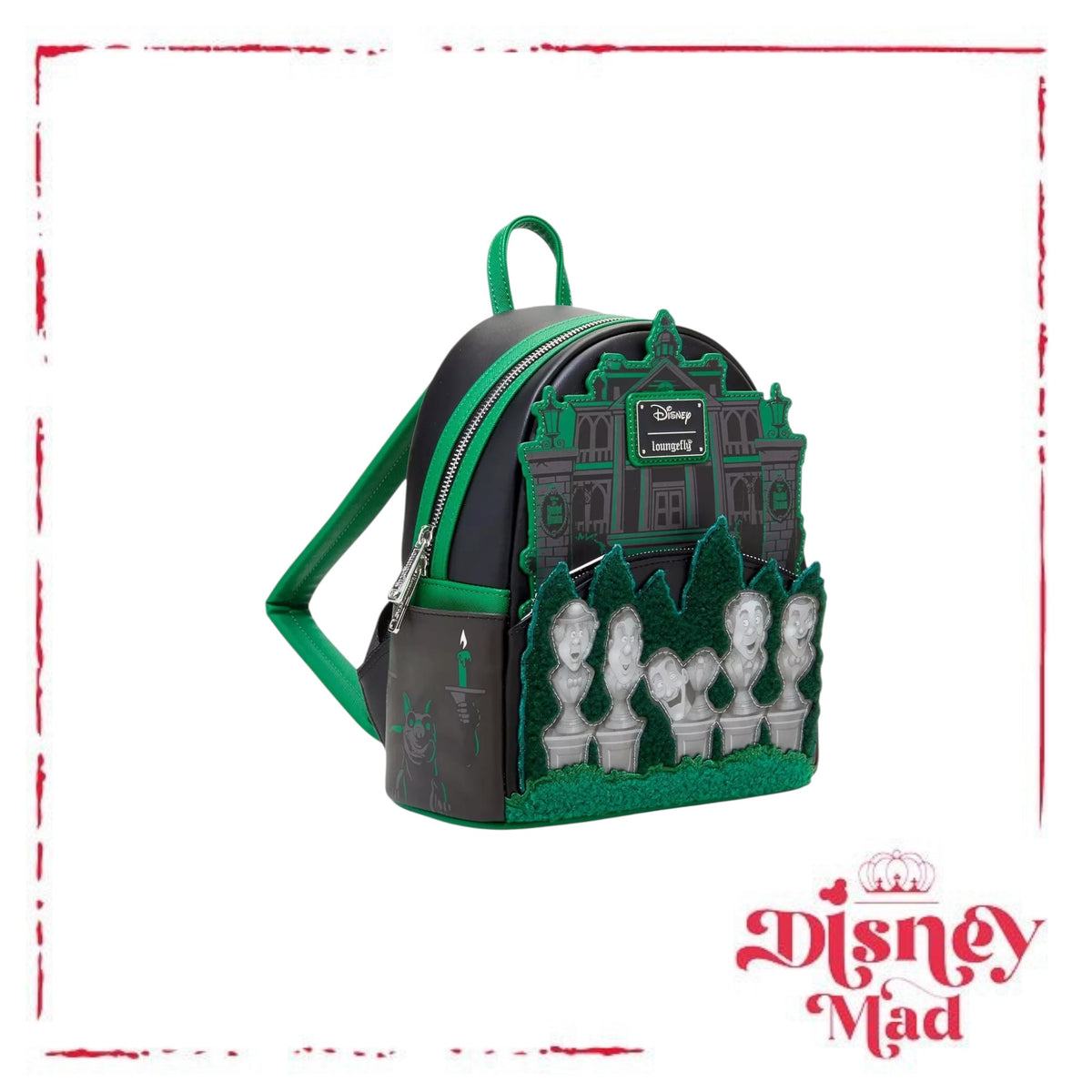 Loungefly Disney The Haunted Mansion Singing Busts Glow-in-the-Dark Lenticular Mini Backpack