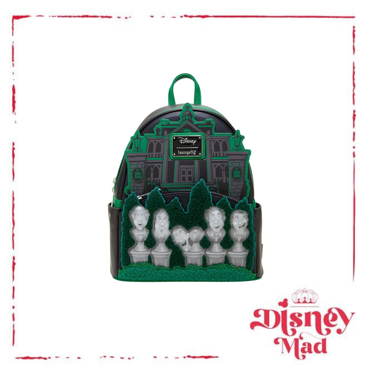 Loungefly Disney The Haunted Mansion Singing Busts Glow-in-the-Dark Lenticular Mini Backpack