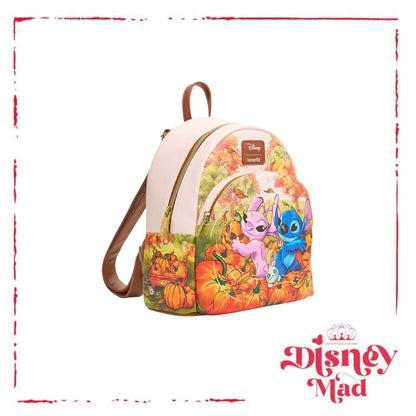Loungefly Disney Stitch & Angel Pumpkin Patch Mini Backpack