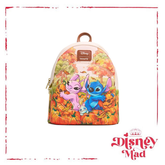 Loungefly Disney Stitch & Angel Pumpkin Patch Mini Backpack