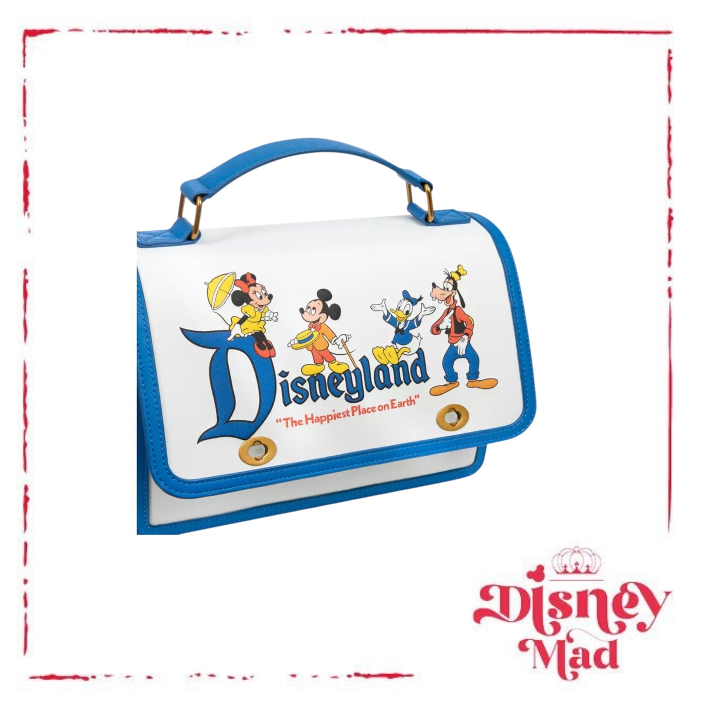 Mickey Mouse and Friends Loungefly Crossbody Bag – Disneyland 70th Anniversary