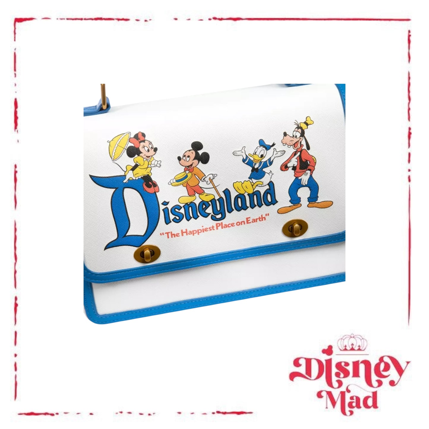 Mickey Mouse and Friends Loungefly Crossbody Bag – Disneyland 70th Anniversary
