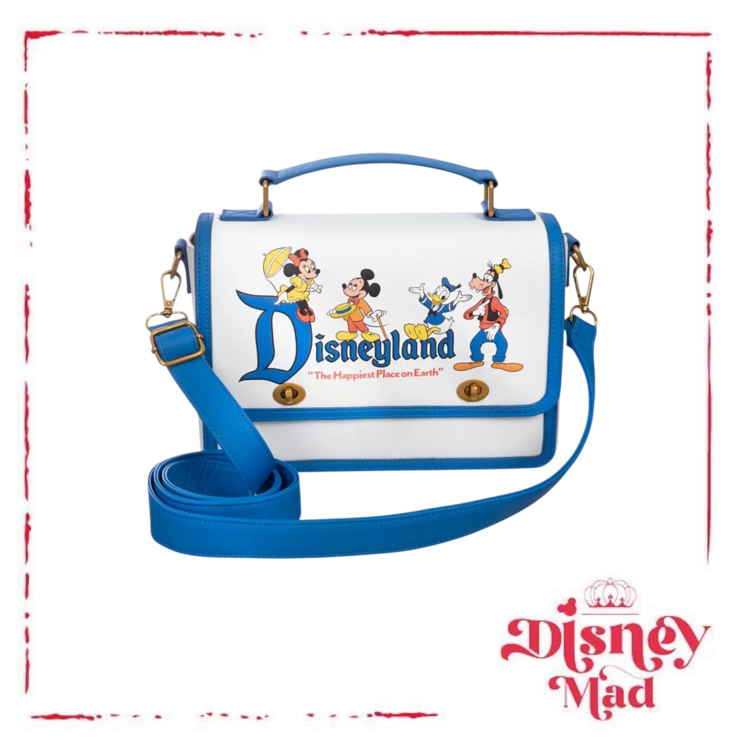Mickey Mouse and Friends Loungefly Crossbody Bag – Disneyland 70th Anniversary