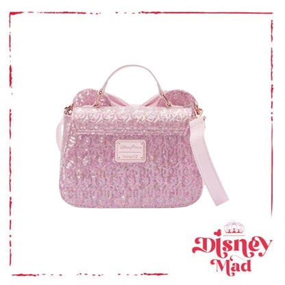 Minnie Mouse Ear Loungefly Crossbody Bag – Rose Pearl - Disney Parks