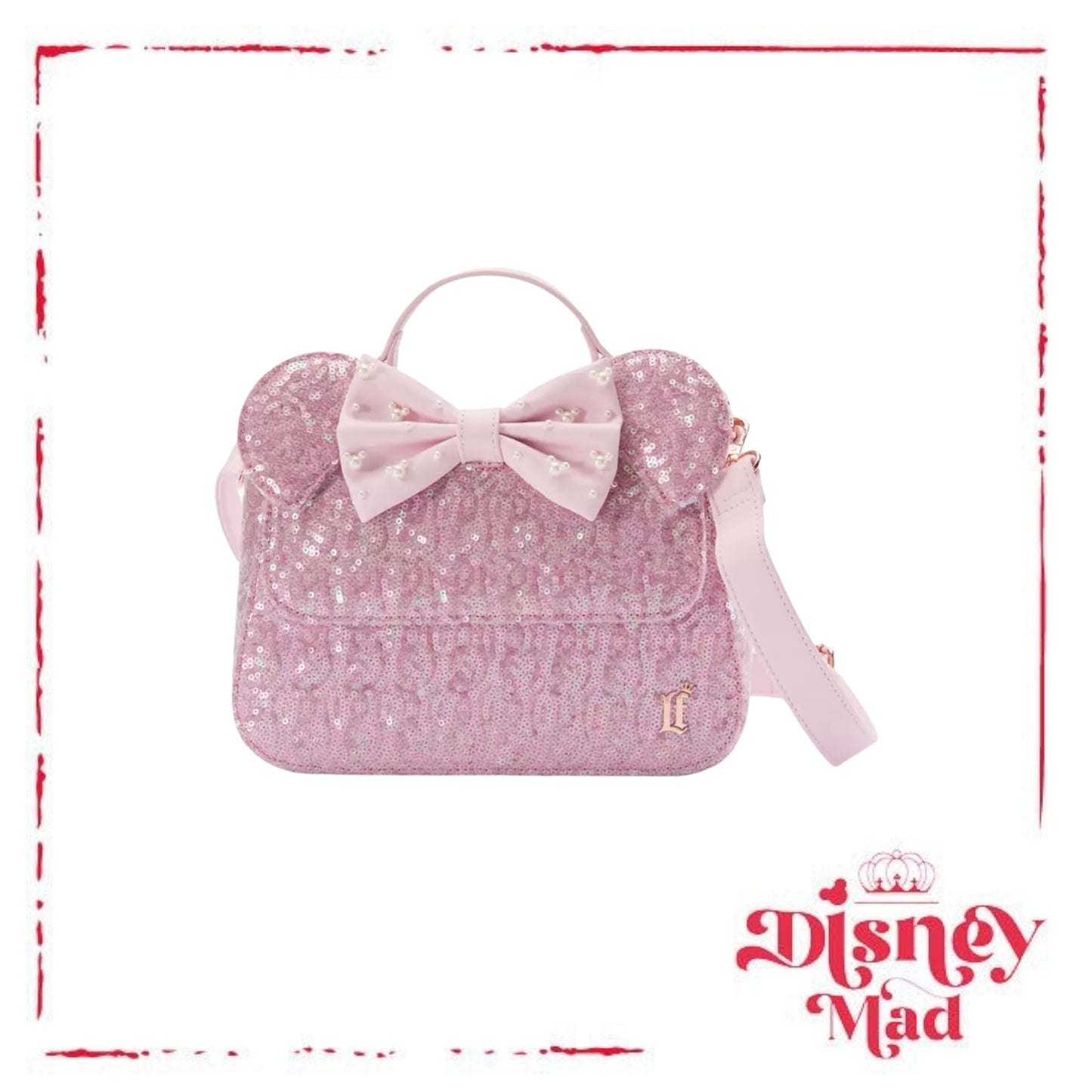 Minnie Mouse Ear Loungefly Crossbody Bag – Rose Pearl - Disney Parks