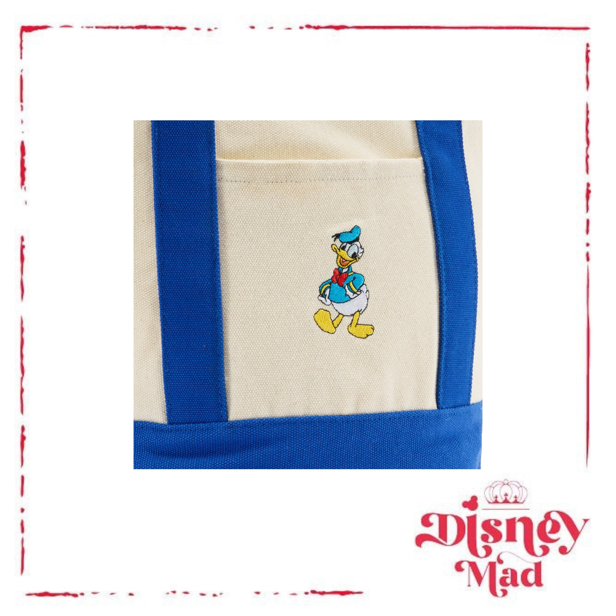 Donald Duck Canvas Tote Bag Disney Parks