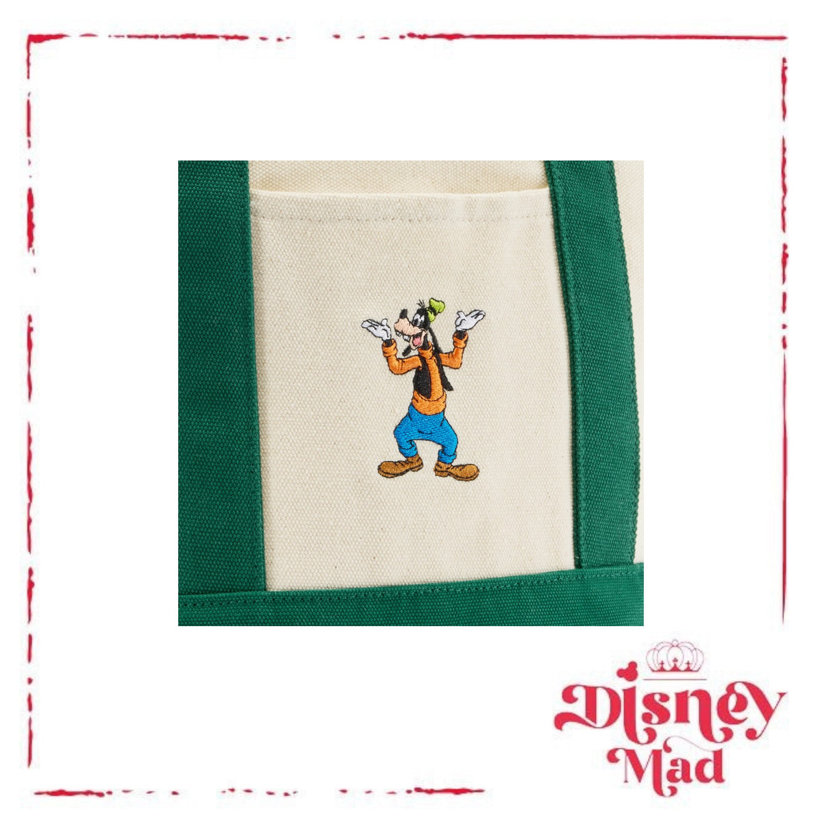 Goofy Canvas Tote Bag Disney Parks