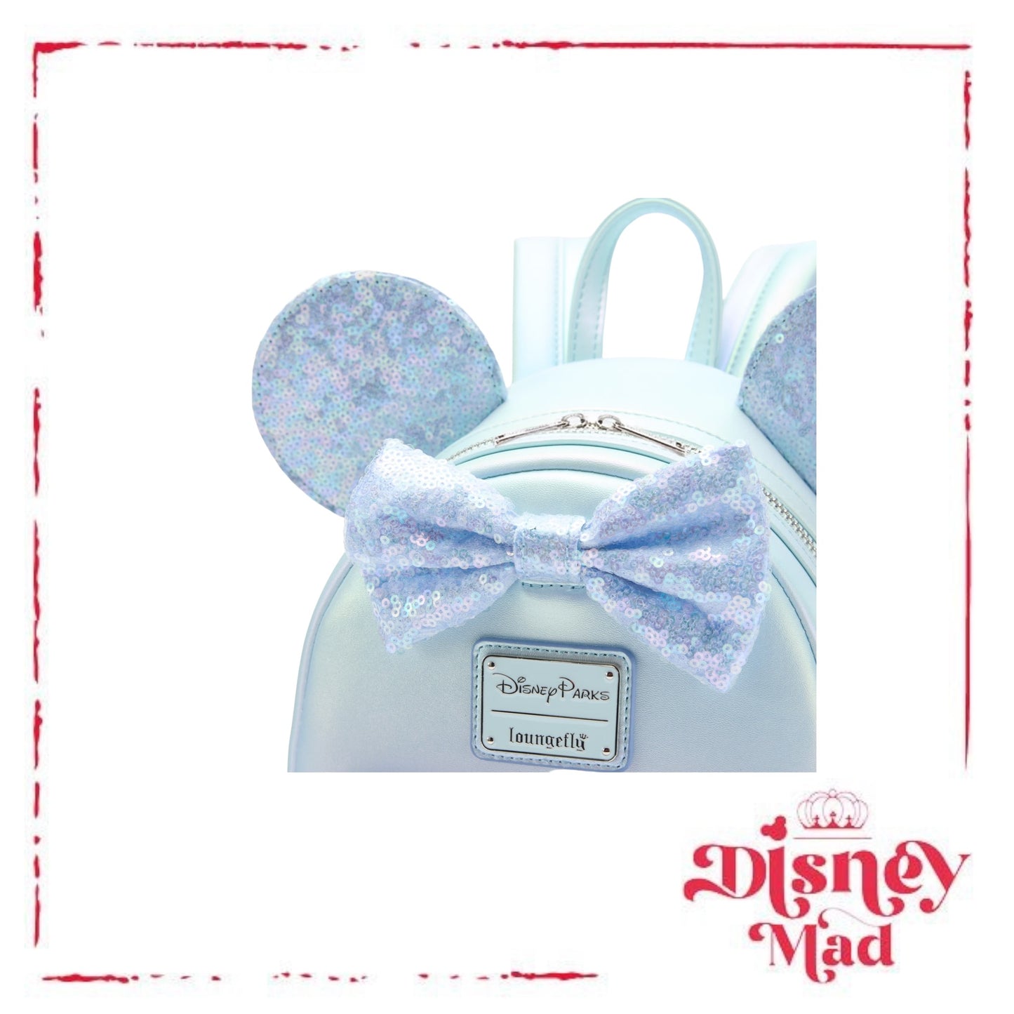 Loungefly Minnie Mouse Sequin Winter Blue Mini Backpack - Disney Parks