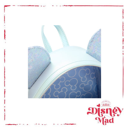 Loungefly Minnie Mouse Sequin Winter Blue Mini Backpack - Disney Parks