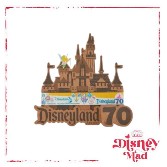 Disneyland 70th Anniversary Pin Collectors Board With Tinker Bell Pin Limited Release - Disney Parks
