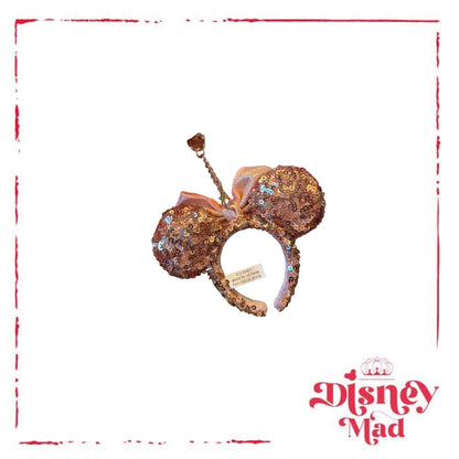 Disney Parks Minnie Mouse Rose Gold Headband Ears Bag Clip Charm Keychain