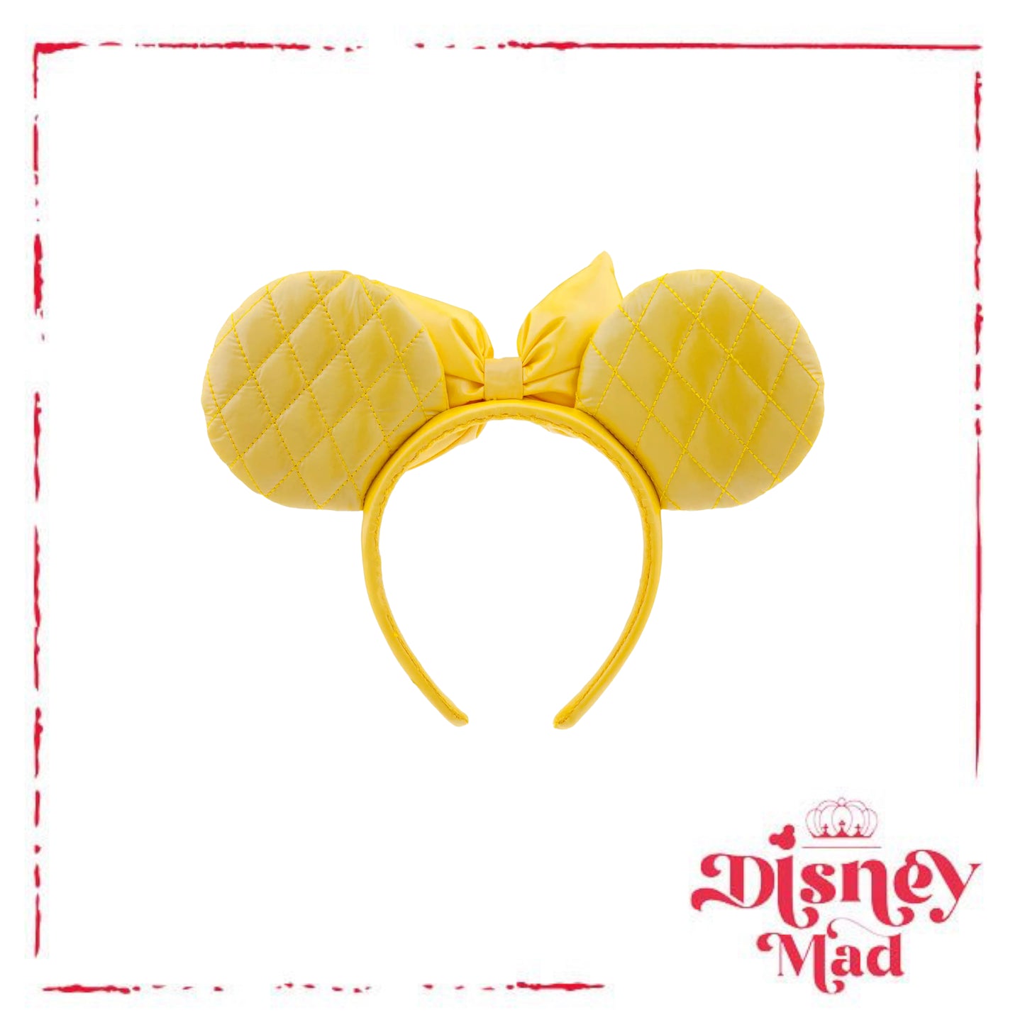 Disney Parks Minnie Mouse Yellow Quilted Ear Headband