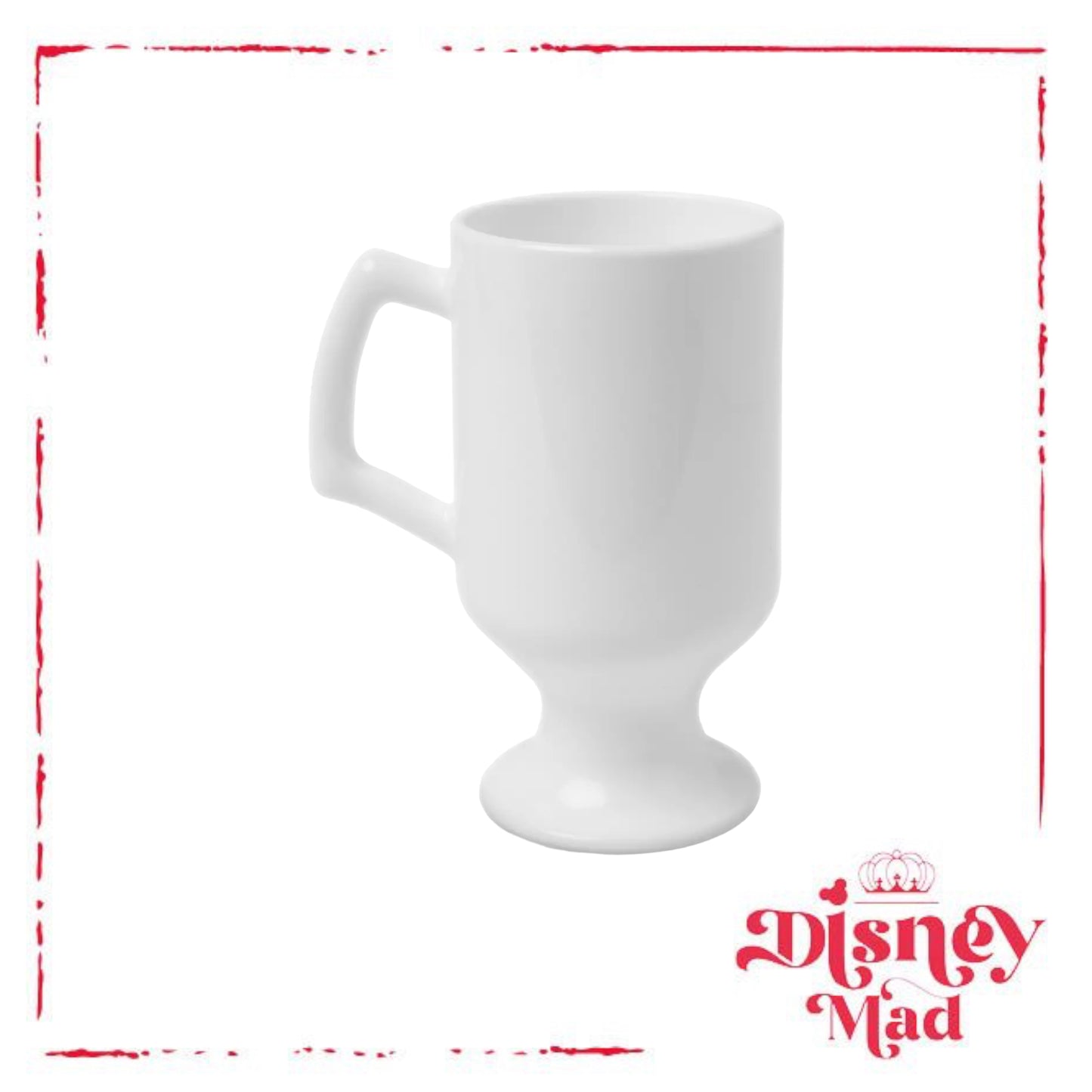 Disney Parks Mickey Mouse White Glass Pedestal Mug