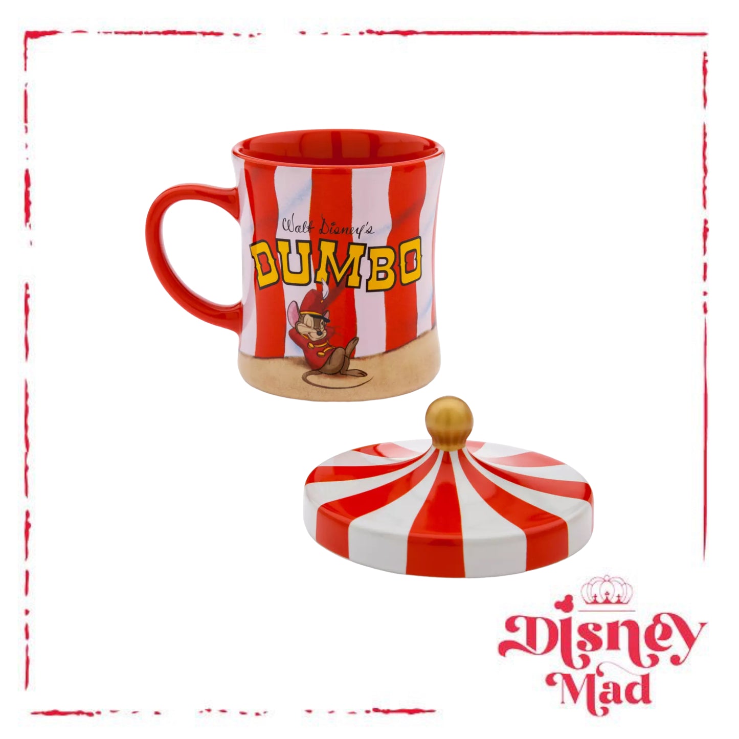 Disney Parks Dumbo and Timothy Q. Mouse Mug With Lid