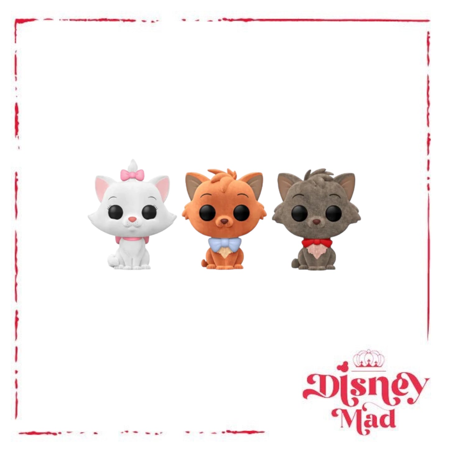 Marie, Toulouse And Beriloz (FLOCKED) Disney 100 Funko Pop