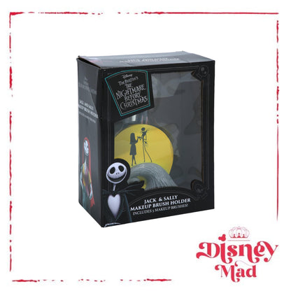 Disney's The Nightmare Before Christmas Jack & Sally Spiral Hill Makeup Brush Set & Holder - BoxLunch Exclusive