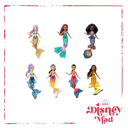 Disney The Little Mermaid Ariel and Sisters Small Doll Set, Collection of 7 Mermaid Dolls