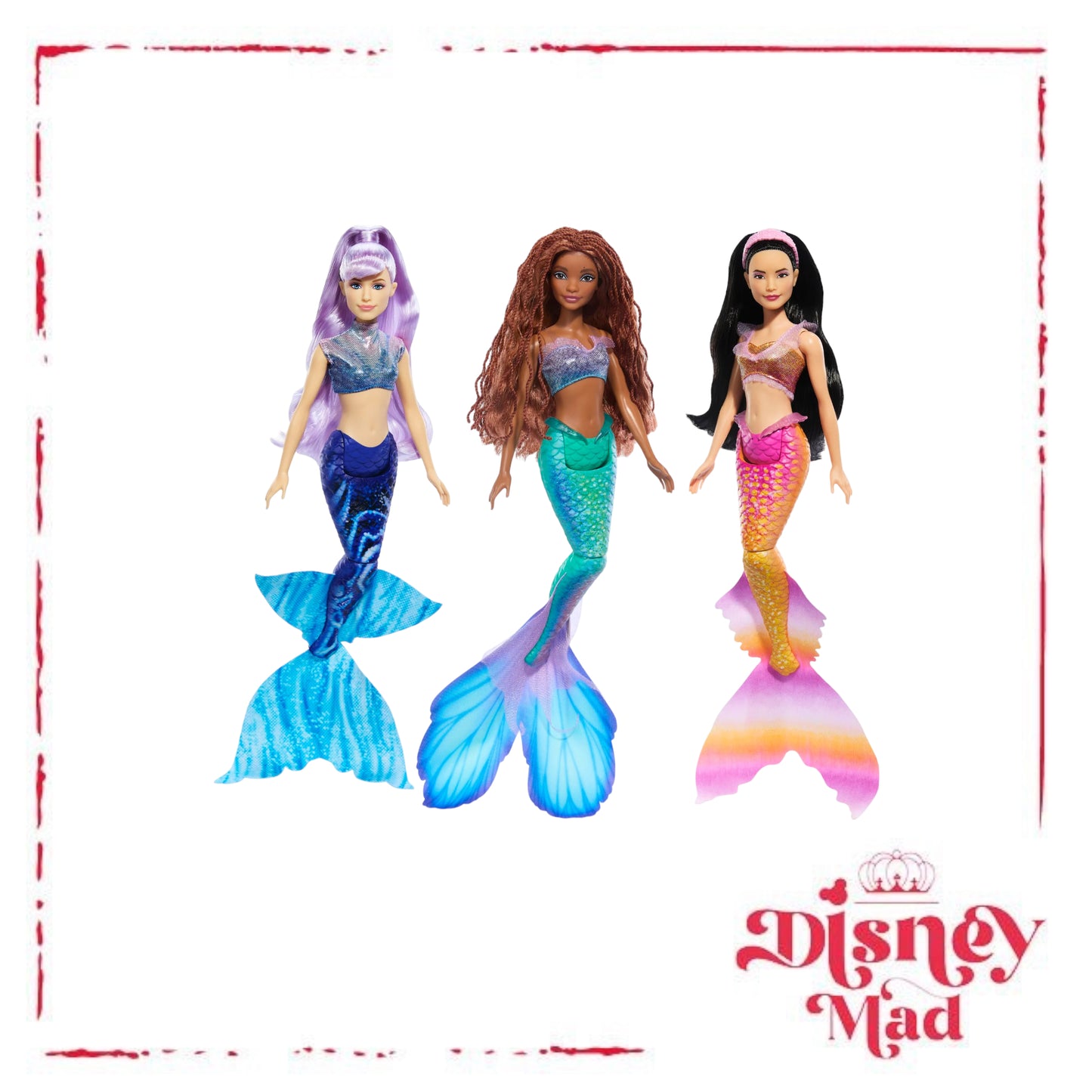 Disney the Little Mermaid Ariel And Sisters Doll Set With 3 Fashion Mermaid Dolls