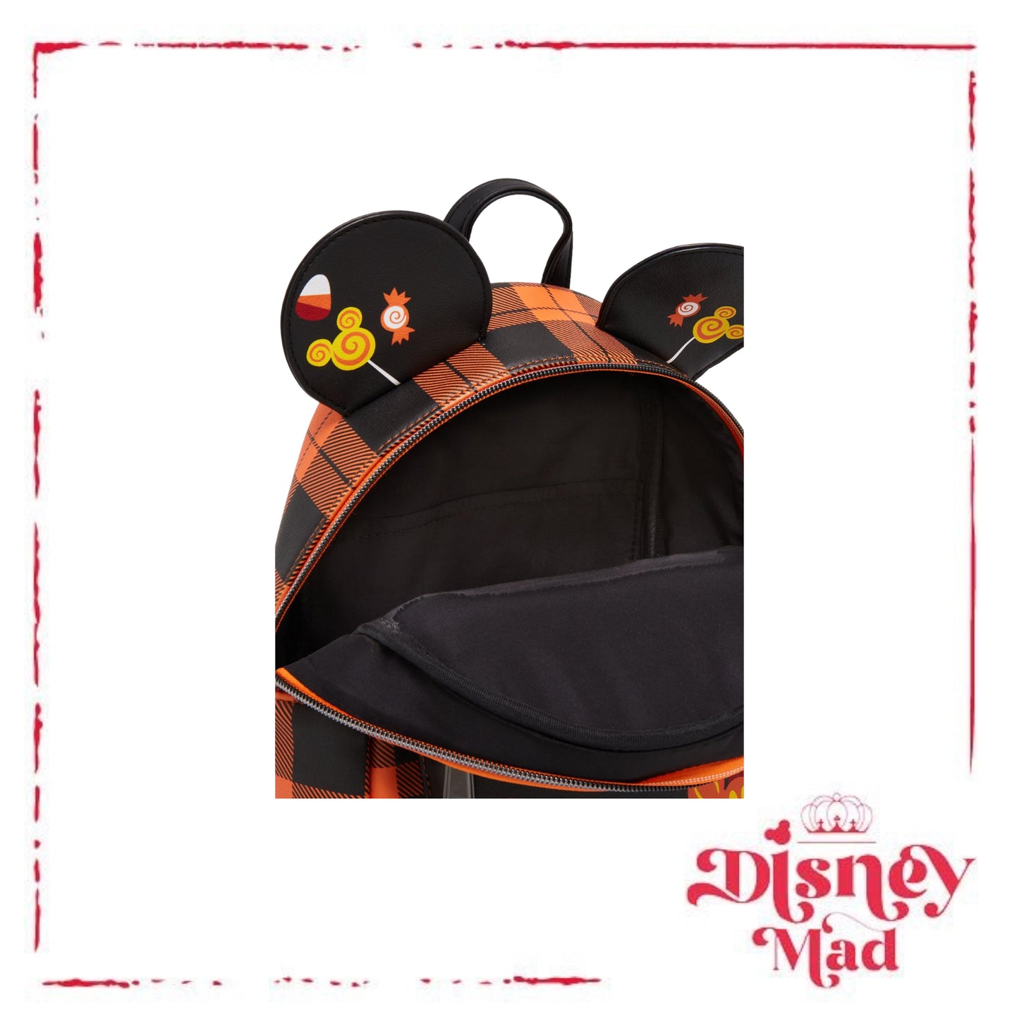 Loungefly Disney Halloween Plaid Mickey Mouse Ears Mini Backpack