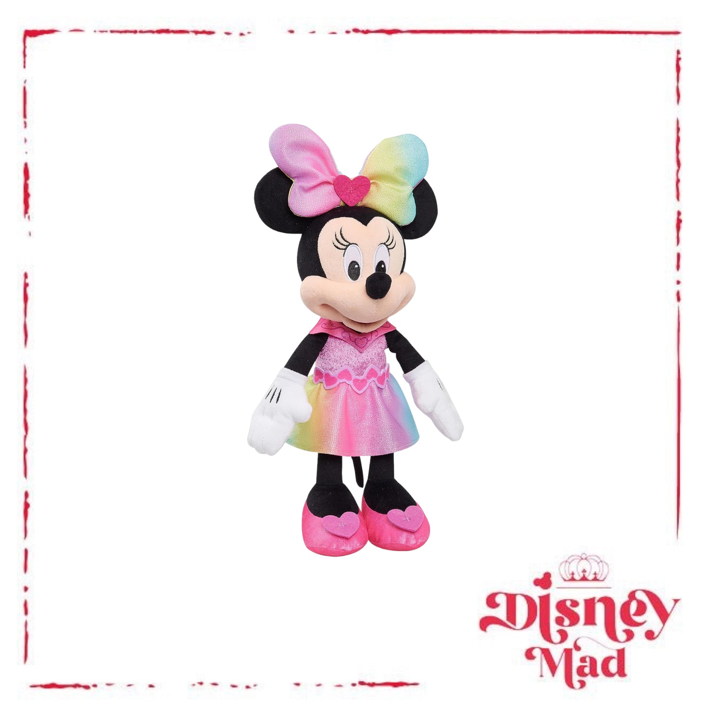 Disney Junior Minnie Mouse Sparkle and Sing Minnie Mouse, 13 Inch Feature Plush with Lights and Sounds